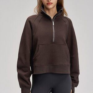 Lulu V-neck yoga jacket - relaxed fit, with a half-zip design, for sports wear